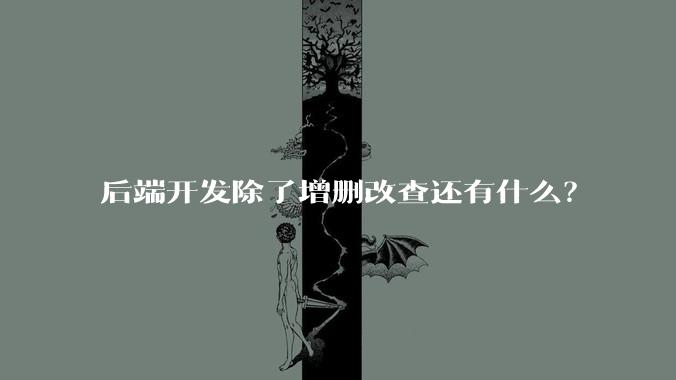 后端开发除了增删改查还有什么？